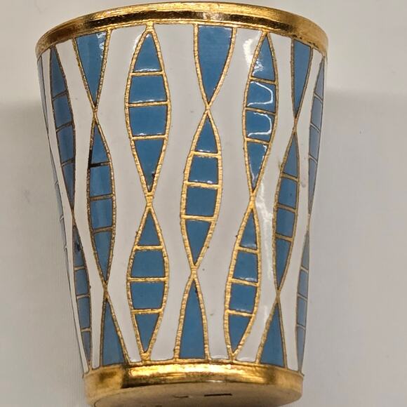 Set of 2 Vintage Russian Cloisonne Enamel Vodka Shot Glasses, Hallmarked - Picture 3 of 8